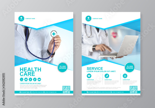 Corporate healthcare and medical cover and back page a4 flyer design template for print