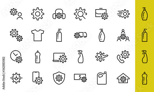 A simple set of settings and options related to Vector Line Icons. Contains icons such as set time, business, phone, and more. Editable Stroke.. 480x480