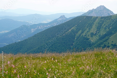 Landscape with blue Mala Fatra mountains in Slovakia