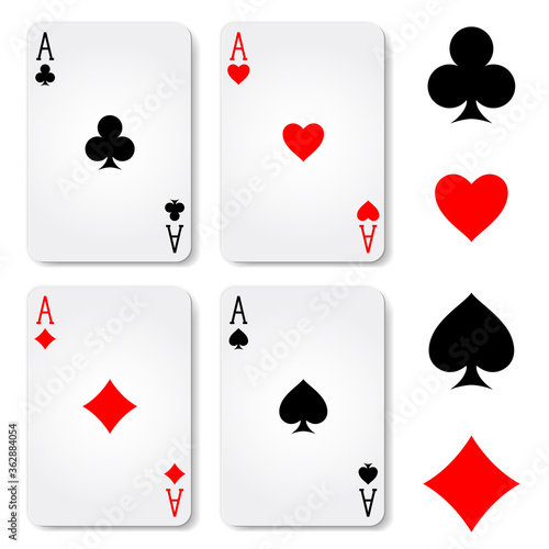 Suit playing cards isolated