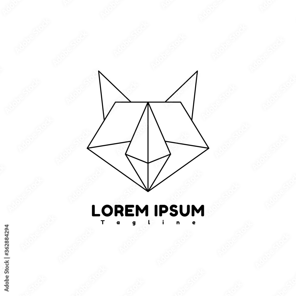 fox geometry vector design template illustration fox geometry vector design template illustration