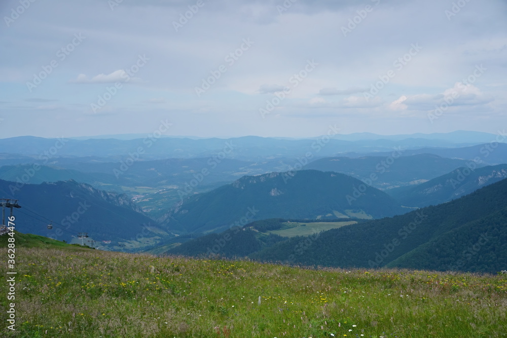 Fototapeta premium Landscape with blue Mala Fatra mountains in Slovakia