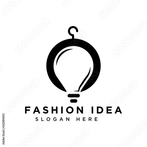 fashion idea logo design with hangers and lamp