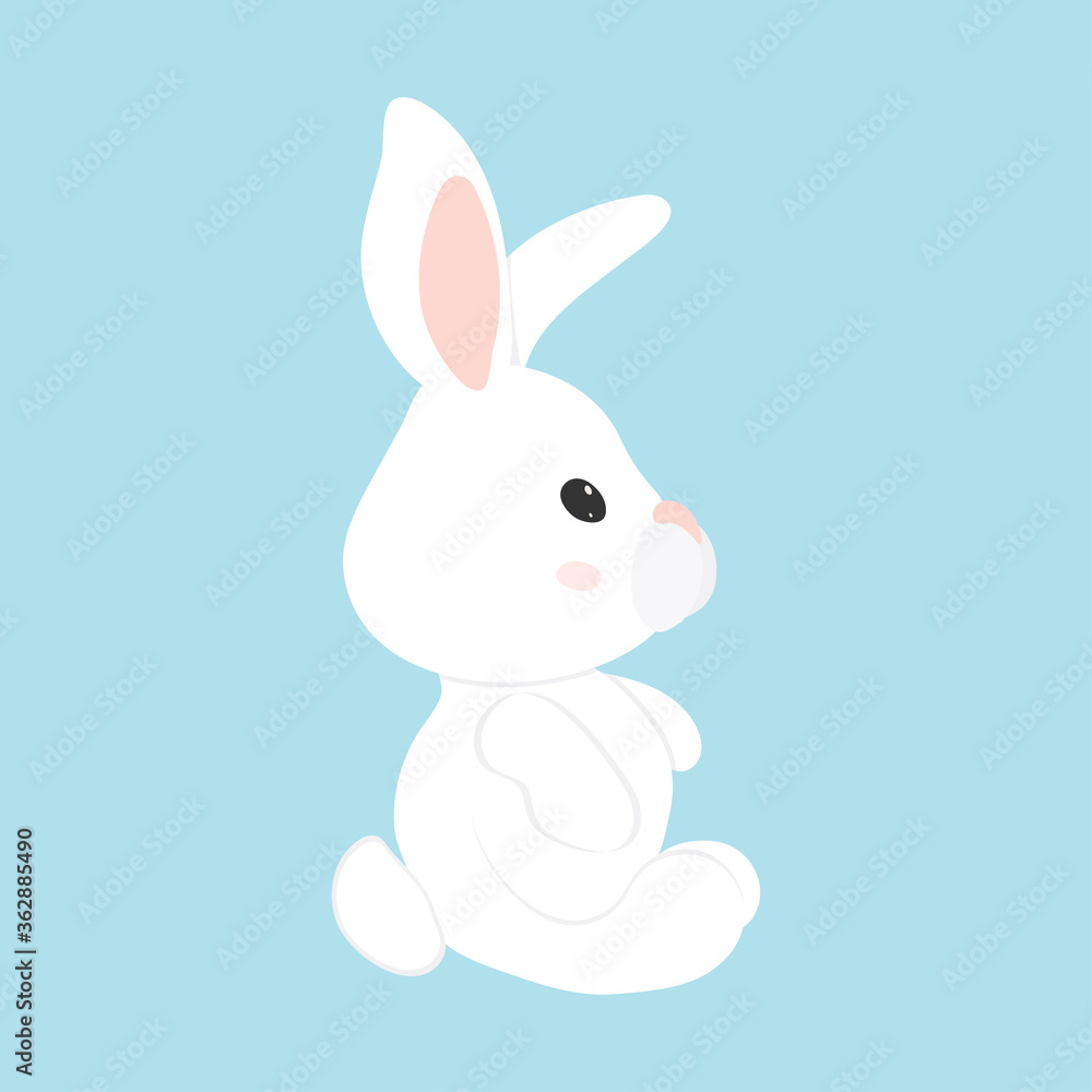 Happy Easter Bunny Vector illustration. Cute Rabbit cartoon character. 