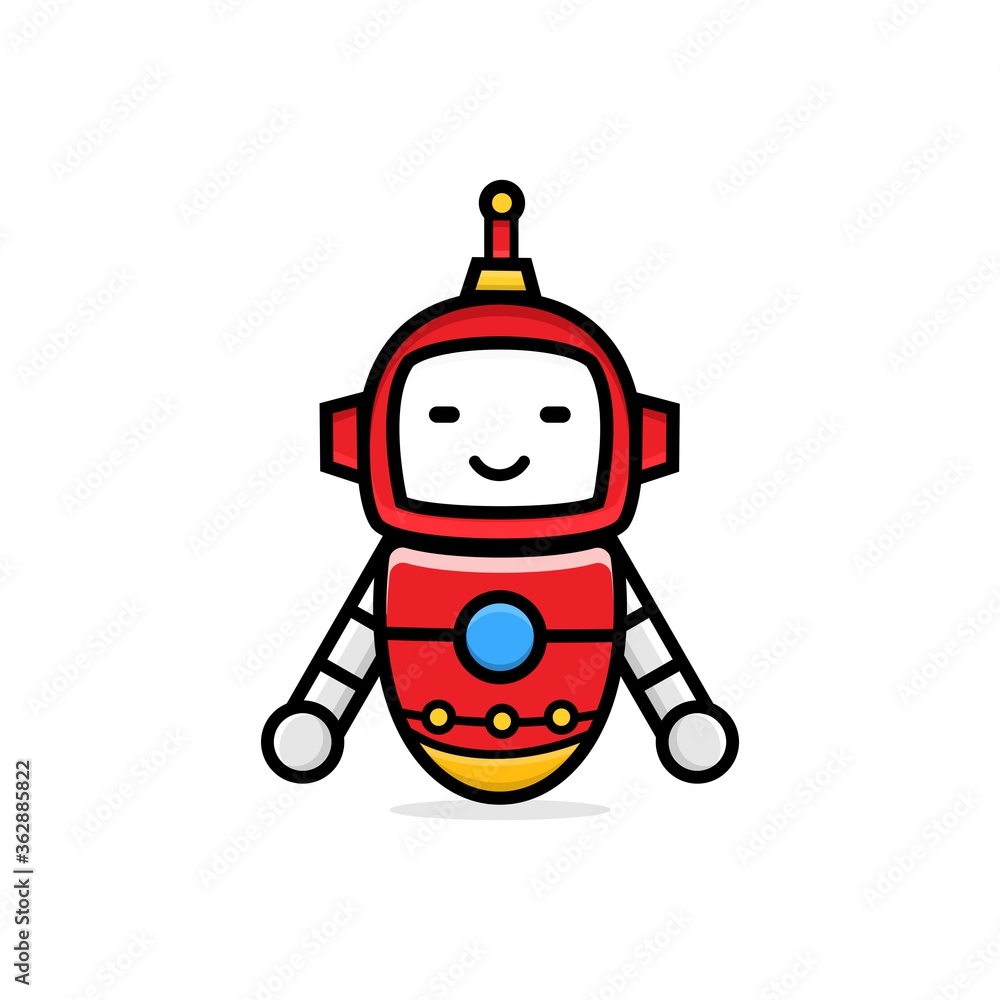 Illustration of cute robot sleep Illustration of cute robot sleep