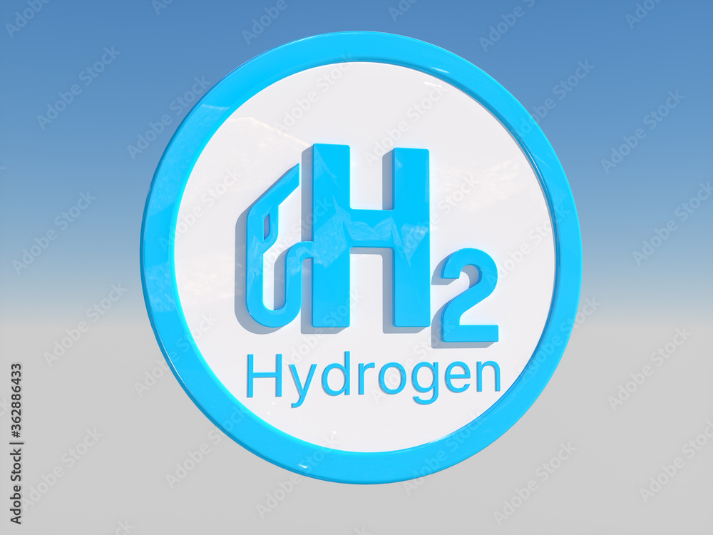 Blue Hydrogen filling H2 Gas Pump station icon isolated on background - H2 energy concept Blue Hydrogen filling H2 Gas Pump station icon isolated on background - H2 energy concept