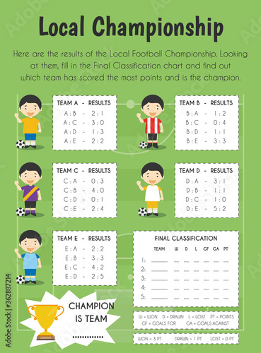 Local championship Educational Sheet. Primary module for Numerical Ability. 5-6 years old. Educational Sheets Series