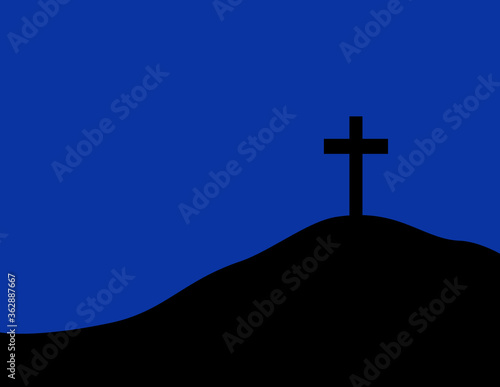 single christ cross with blue sky