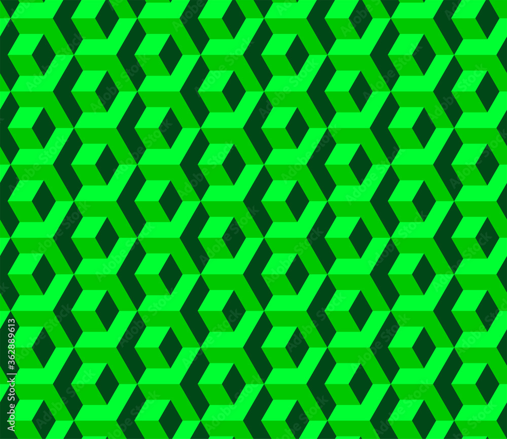 Abstract cube pattern in editable vector format. Seamless Cubes Pattern. Green color. 3D vector background. Modern stylish texture. Abstract cube pattern in editable vector format. Seamless Cubes Pattern. Green color. 3D vector background. Modern stylish texture.