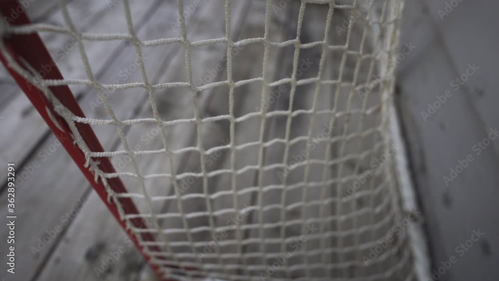 Closeup Of Competition Ice Hockey Net Used In Tournament Sport Closeup Of Competition Ice Hockey Net Used In Tournament Sport