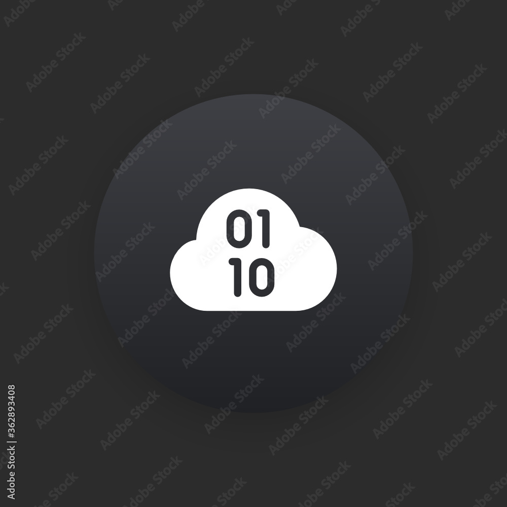 Cloud Computing - Matte Black Web Button Cloud Computing - Matte Black Web Button