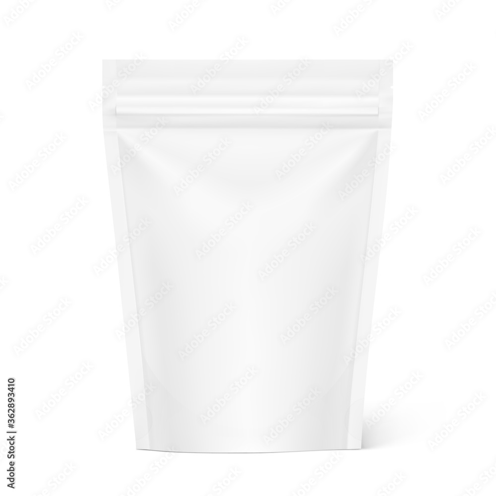 Pouch bags mockup isolated on white background. Vector illustration. Front view. Can be use for template your design, presentation, promo, ad. EPS10. Pouch bags mockup isolated on white background. Vector illustration. Front view. Can be use for template your design, presentation, promo, ad. EPS10.