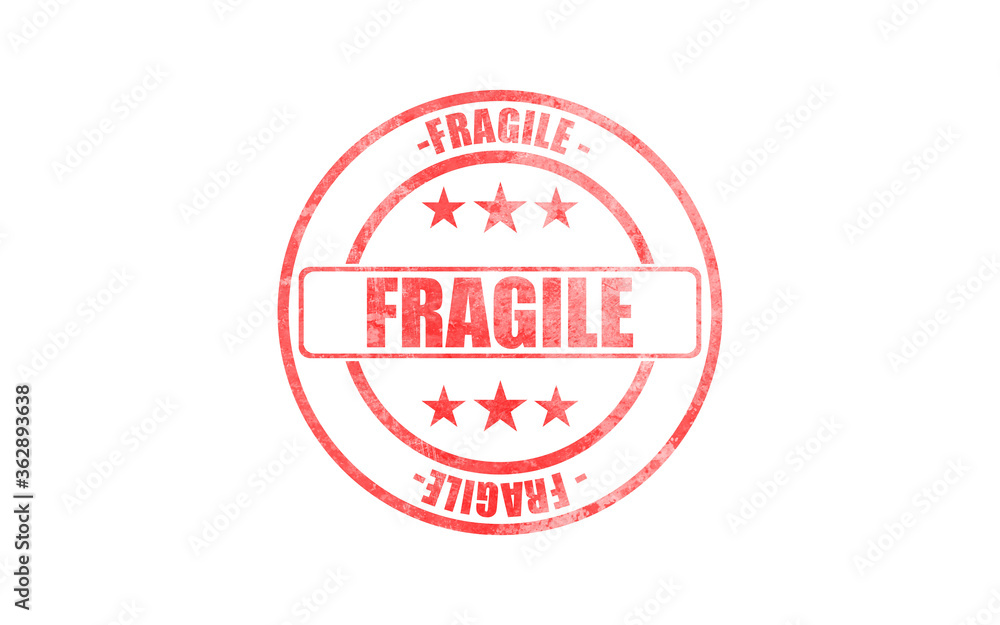 FRAGILE, CAUTION stamp isolated on white background. FRAGILE, CAUTION stamp isolated on white background.
