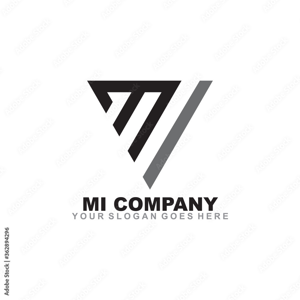 MI letter initial logo design template