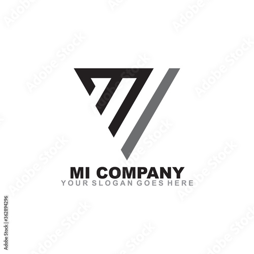 MI letter initial logo design template