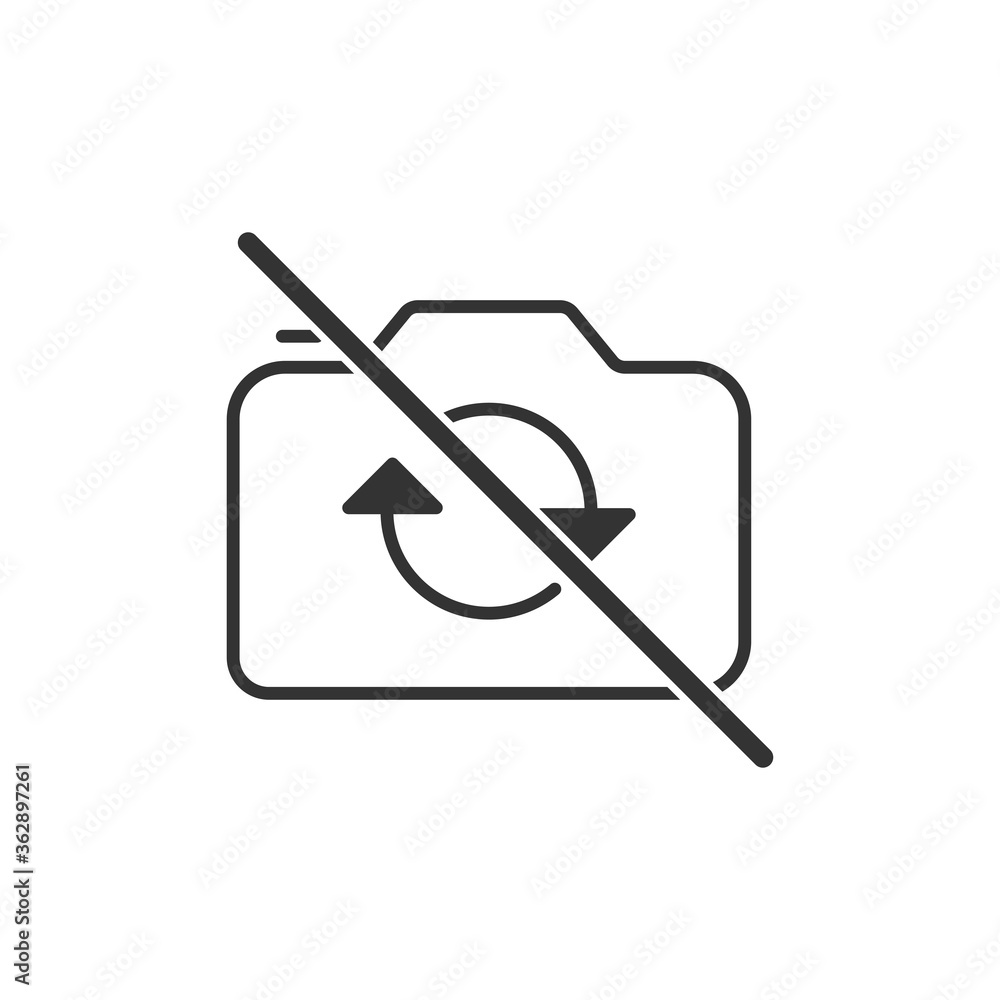 Switch camera off icon. Rotate camera symbol modern simple vector icon for website or mobile app