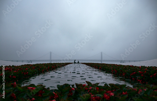 Bridge Square and city view of Dalian, Liaoning Province, China
