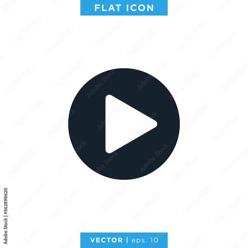 Play Button Icon Vector Design Template Play Button Icon Vector Design Template