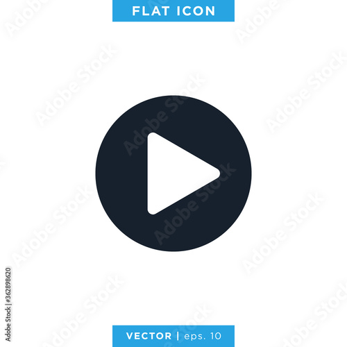 Play Button Icon Vector Design Template