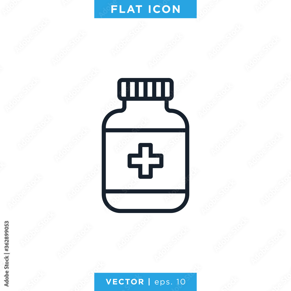 Medicine Bottle Icon Vector Design Template. Prescription Drug Bottle Medicine Bottle Icon Vector Design Template. Prescription Drug Bottle