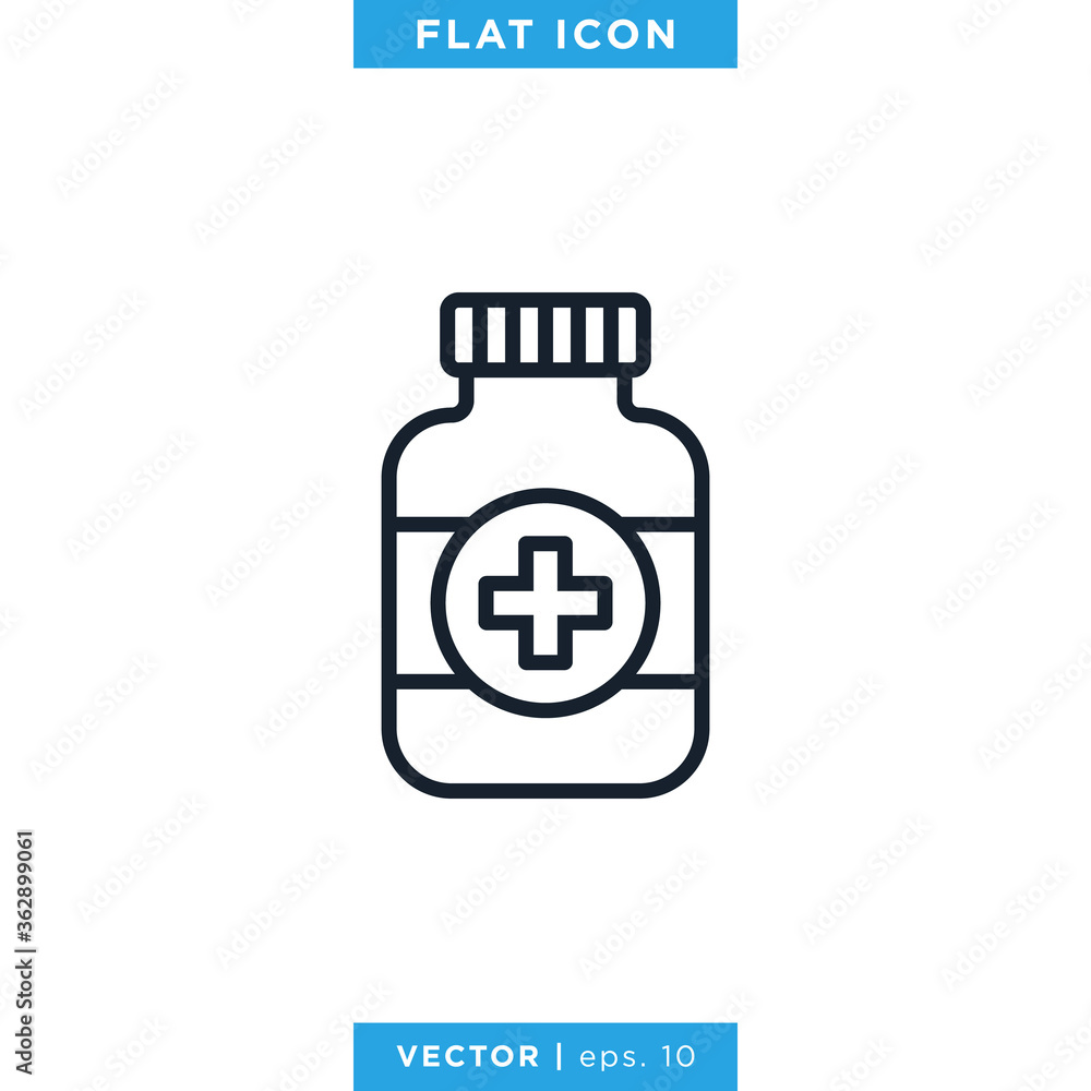 Medicine Bottle Icon Vector Design Template. Prescription Drug Bottle Medicine Bottle Icon Vector Design Template. Prescription Drug Bottle