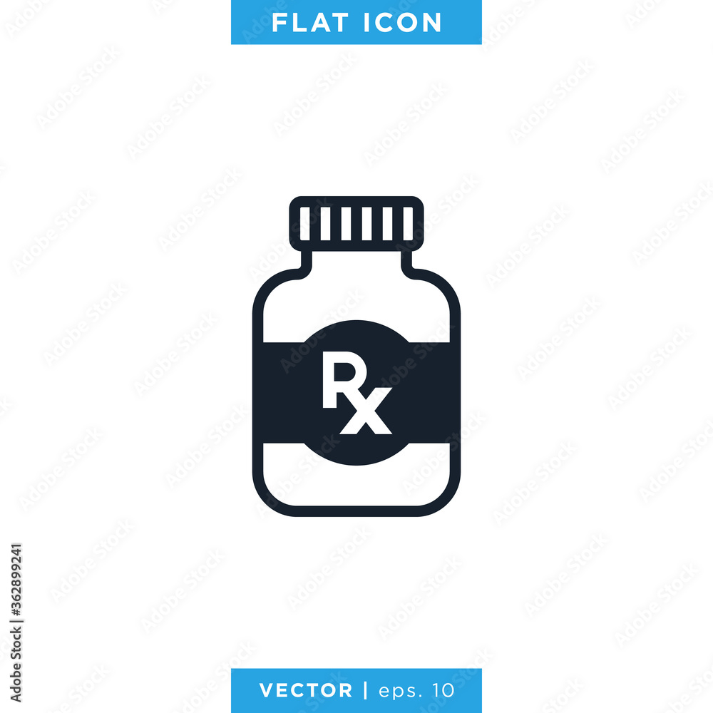 Medicine Bottle Icon Vector Design Template. Prescription Drug Bottle Medicine Bottle Icon Vector Design Template. Prescription Drug Bottle