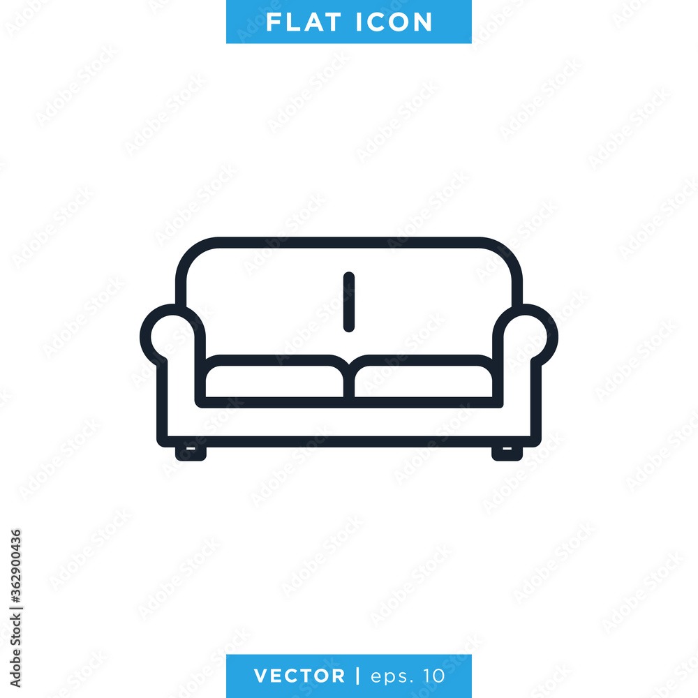 Couch, Sofa Icon Vector Design Template. Furniture Icon Couch, Sofa Icon Vector Design Template. Furniture Icon