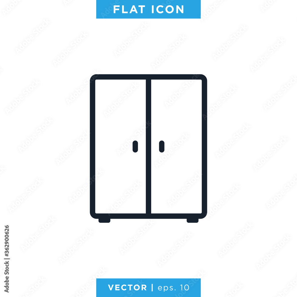 Wardrobe Icon Vector Logo Design Template Wardrobe Icon Vector Logo Design Template