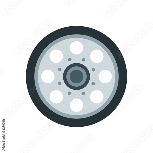 wheel icon in flat style isolated on white background. EPS 10