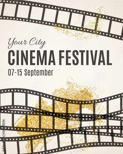 Movie cinema festival poster. Vector template 