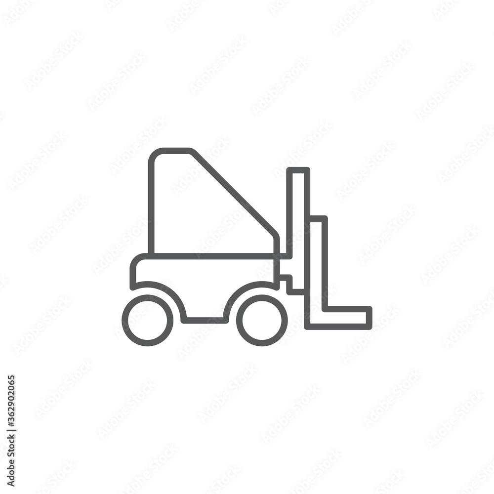 Use forklift loader vector icon symbol tools isolated on white background