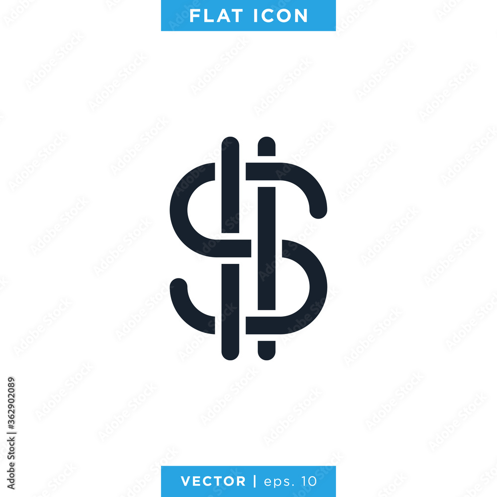 Obraz premium Dollar Sign Icon Vector Logo Design Template. Currency Icon