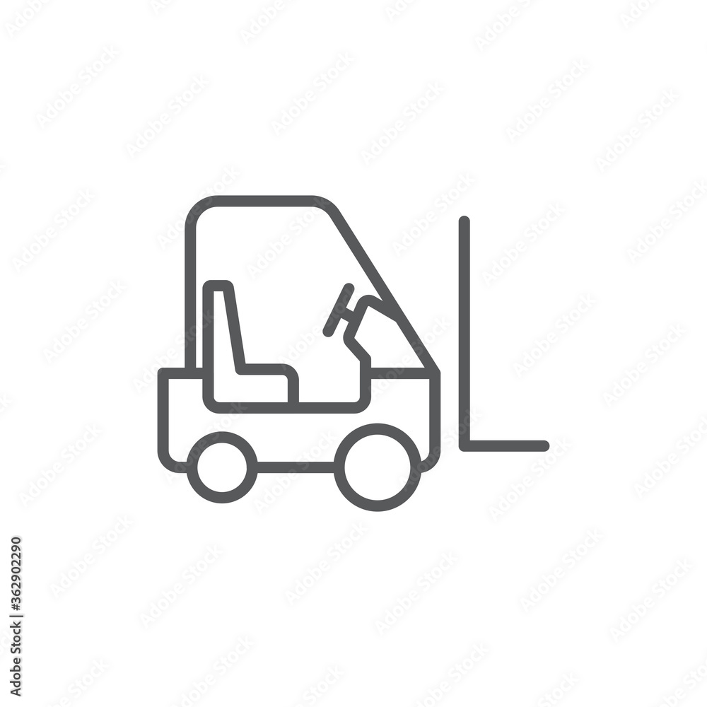 Use forklift loader vector icon symbol tools isolated on white background Use forklift loader vector icon symbol tools isolated on white background