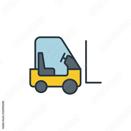 Use forklift loader vector icon symbol tools isolated on white background