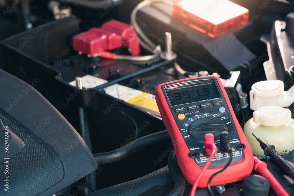 Fototapeta premium electrician testing a multimeter