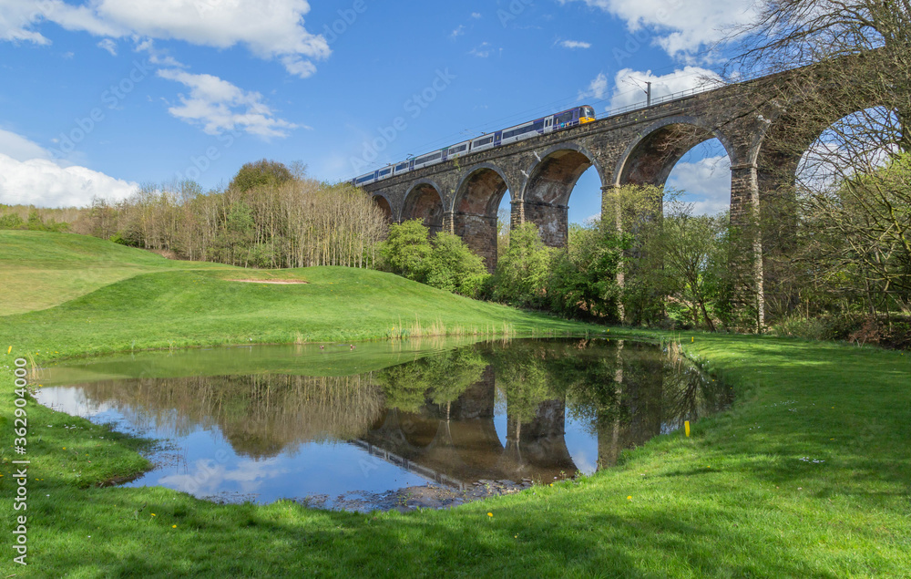 Wharfedale Railway Line Viaduct in Baildon, Yorkshire, England, UK