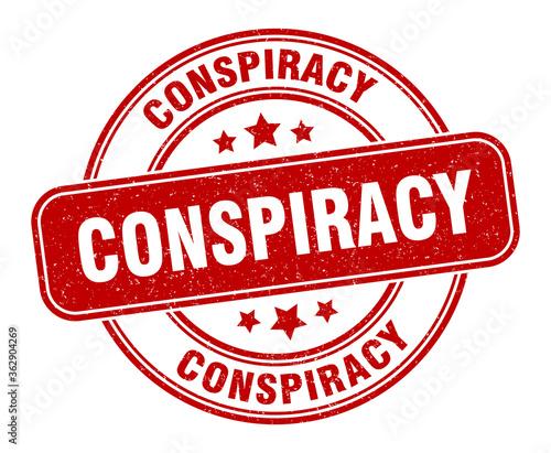 conspiracy stamp. conspiracy label. round grunge sign