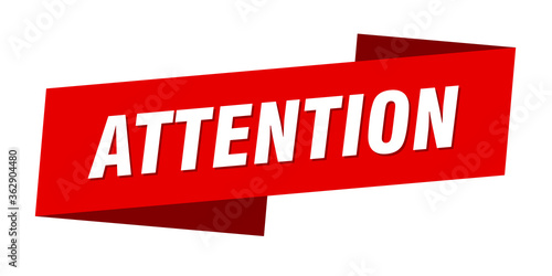 attention banner template. attention ribbon label sign