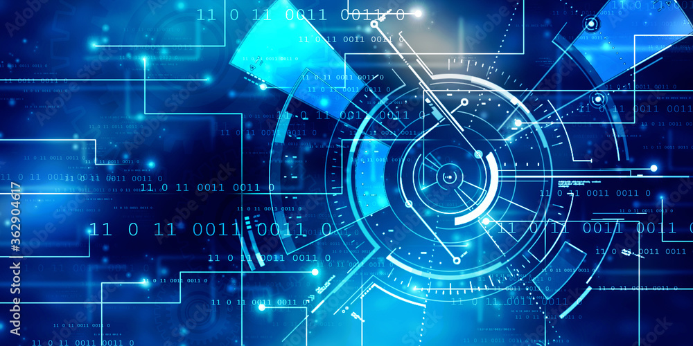 2d illustration Abstract futuristic electronic circuit technology background 2d illustration Abstract futuristic electronic circuit technology background