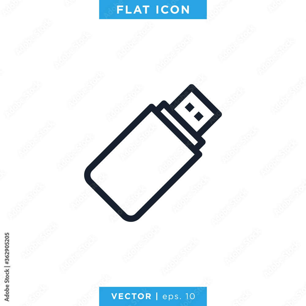 USB Flash Drive Icon Vector Logo Design Template. USB Flash Drive Icon Vector Logo Design Template.