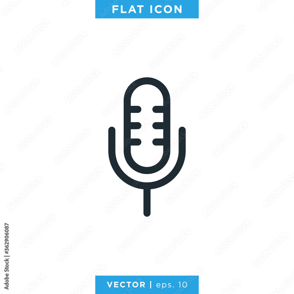 Microphone Icon Vector Logo Design Template. Microphone Icon Vector Logo Design Template.