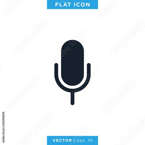 Microphone Icon Vector Logo Design Template.