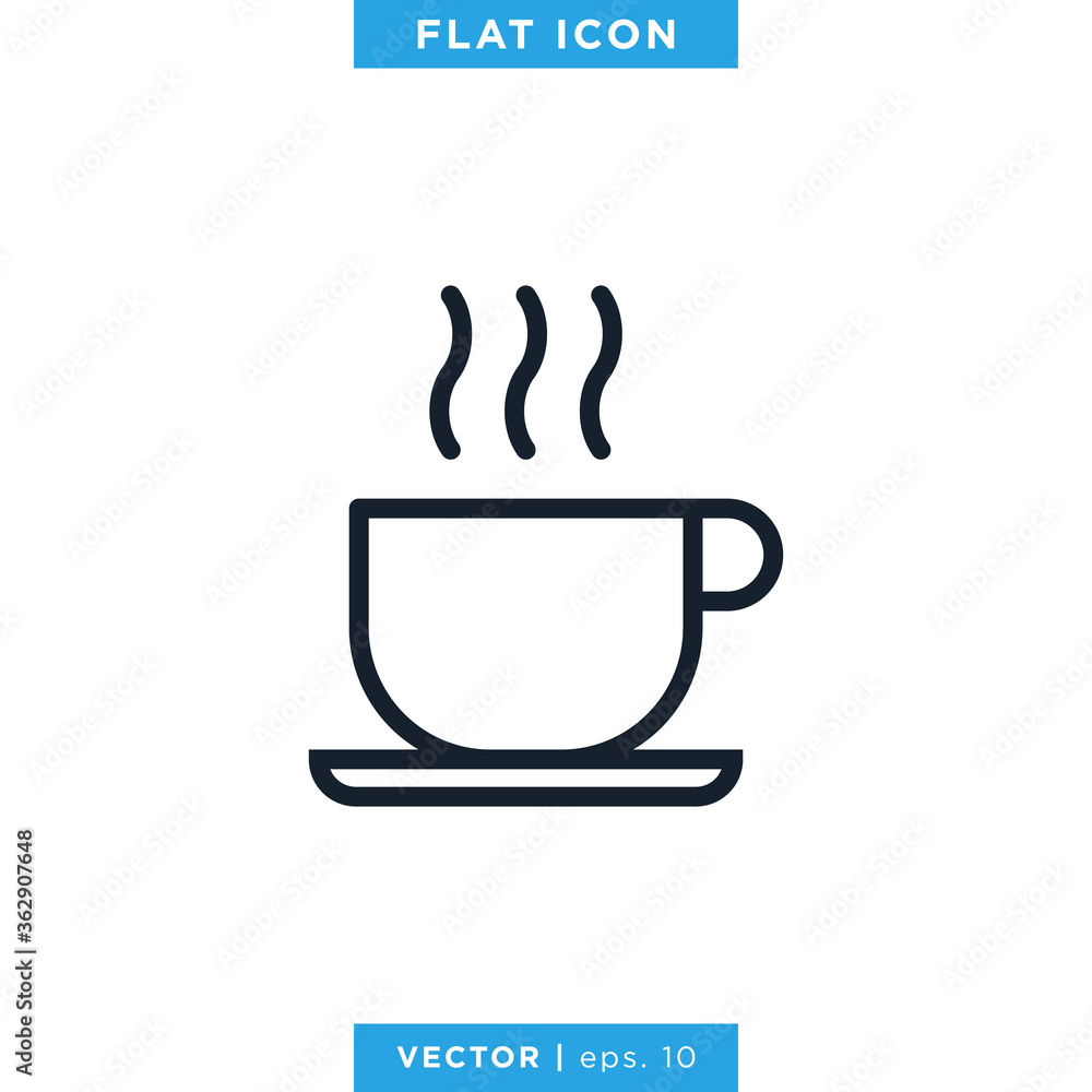 Hot Drink Icon Vector Design Template. Hot Coffee Icon. Hot Drink Icon Vector Design Template. Hot Coffee Icon.