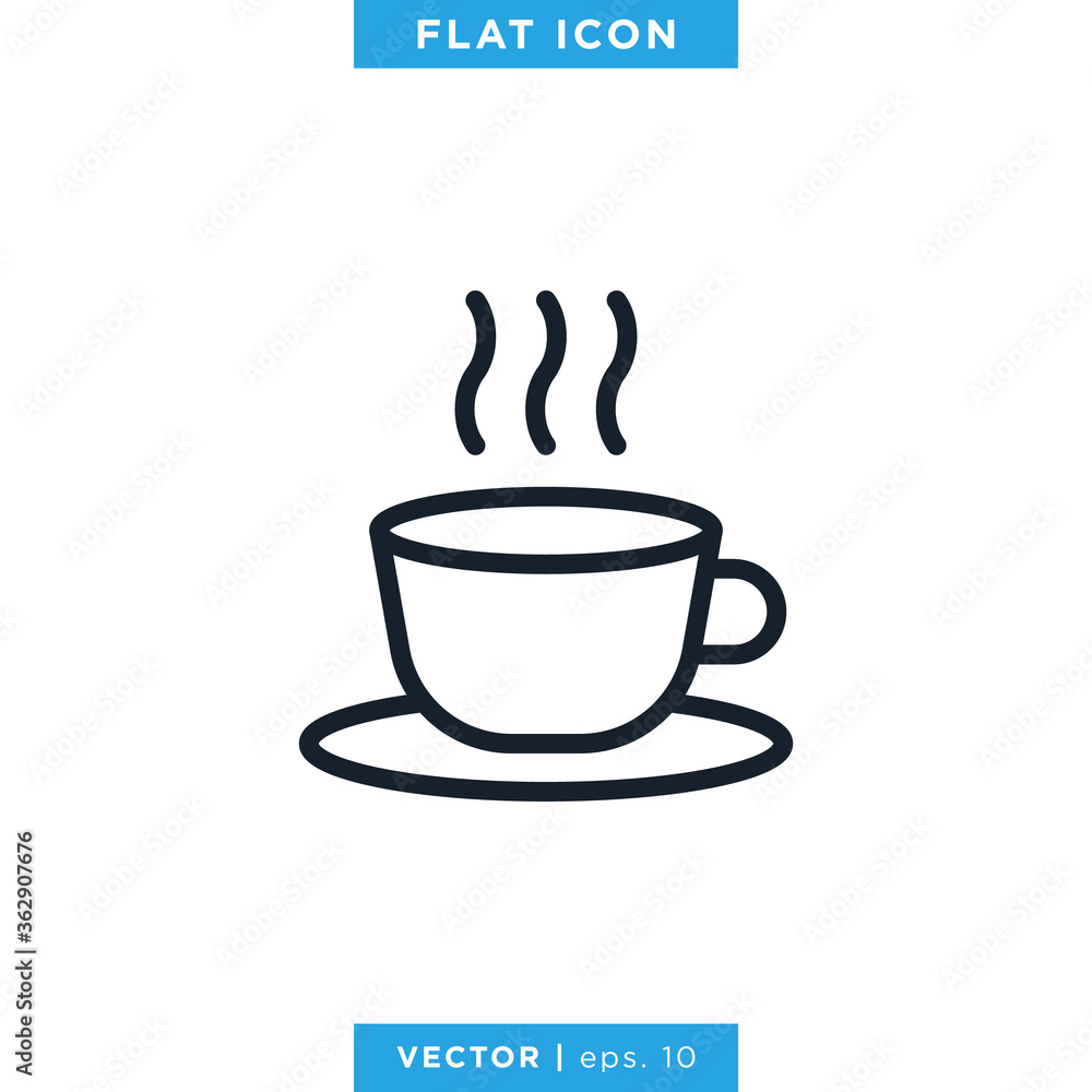 Hot Drink Icon Vector Design Template. Hot Coffee Icon. Hot Drink Icon Vector Design Template. Hot Coffee Icon.