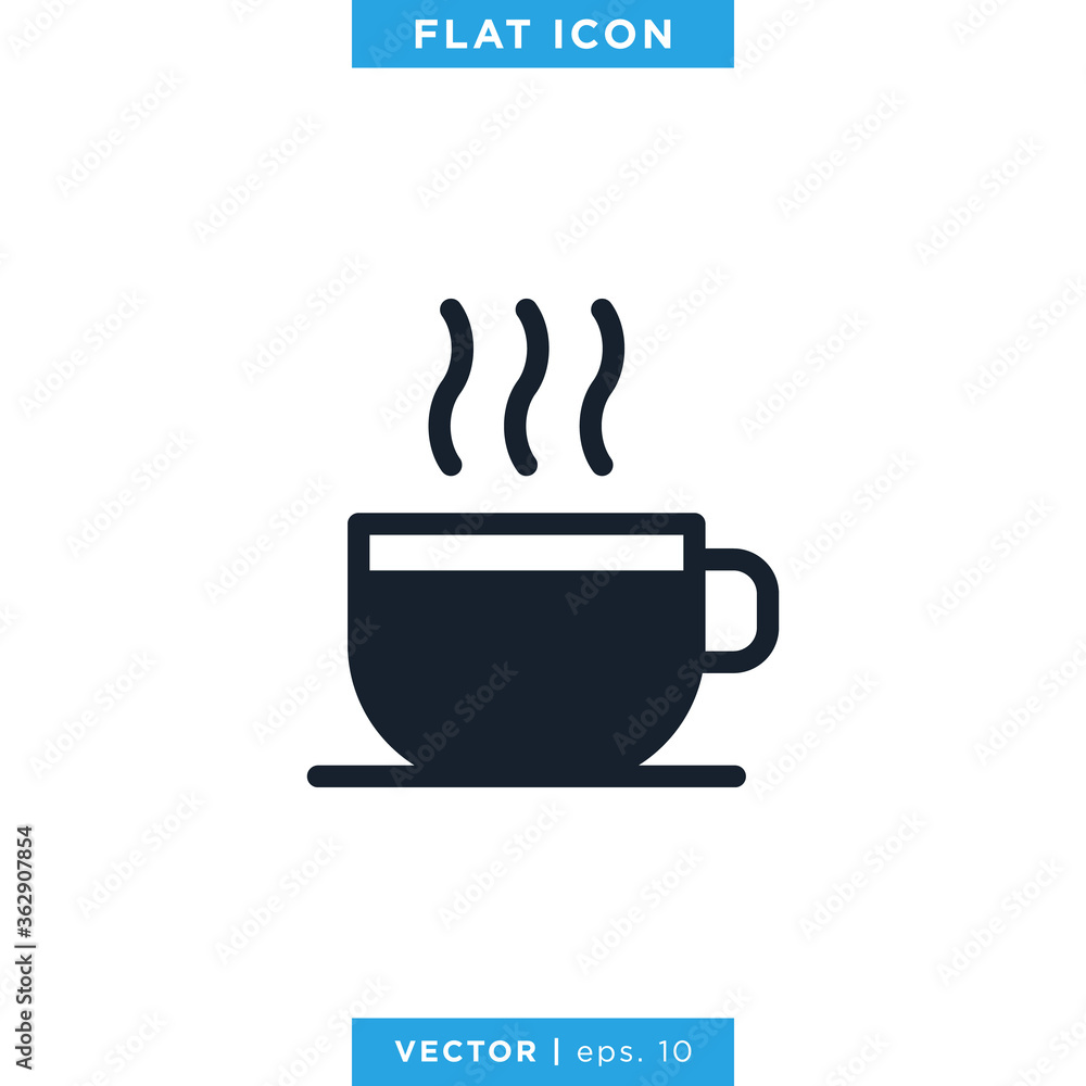 Hot Drink Icon Vector Design Template. Hot Coffee Icon. Hot Drink Icon Vector Design Template. Hot Coffee Icon.