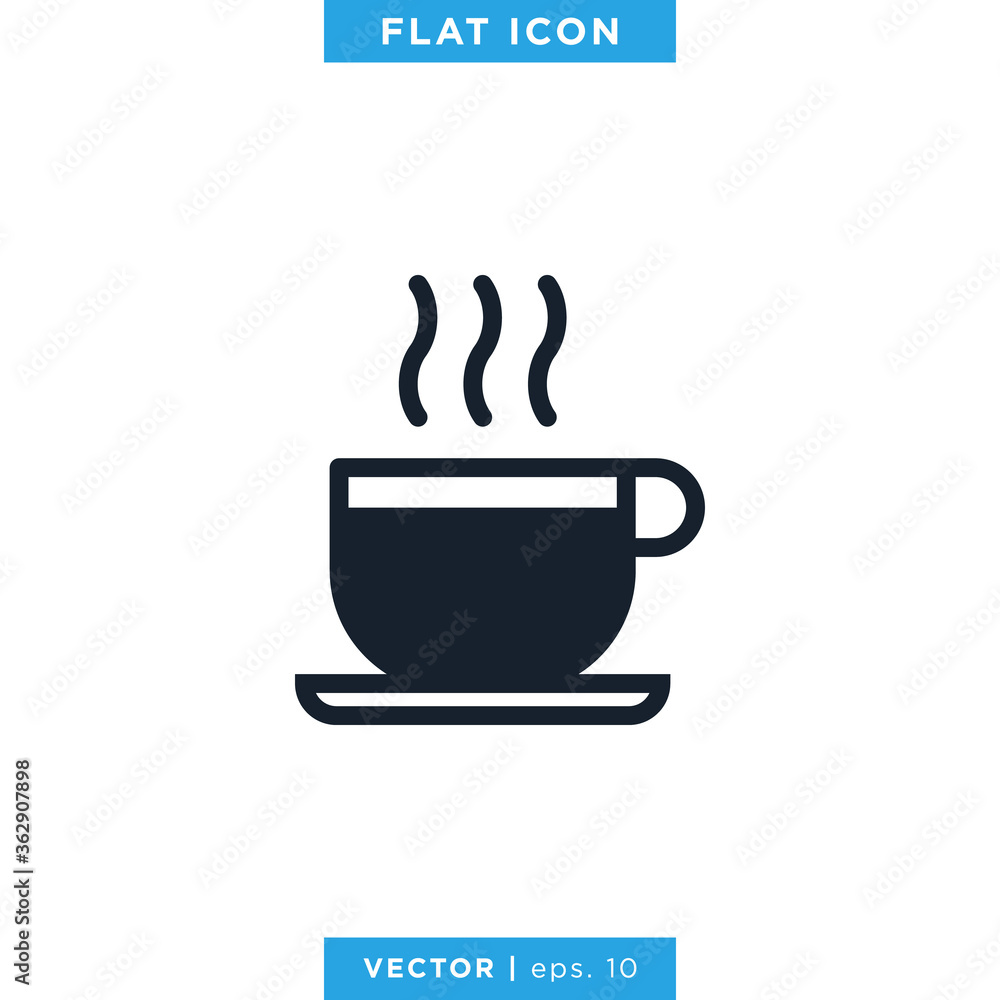 Hot Drink Icon Vector Design Template. Hot Coffee Icon. Hot Drink Icon Vector Design Template. Hot Coffee Icon.