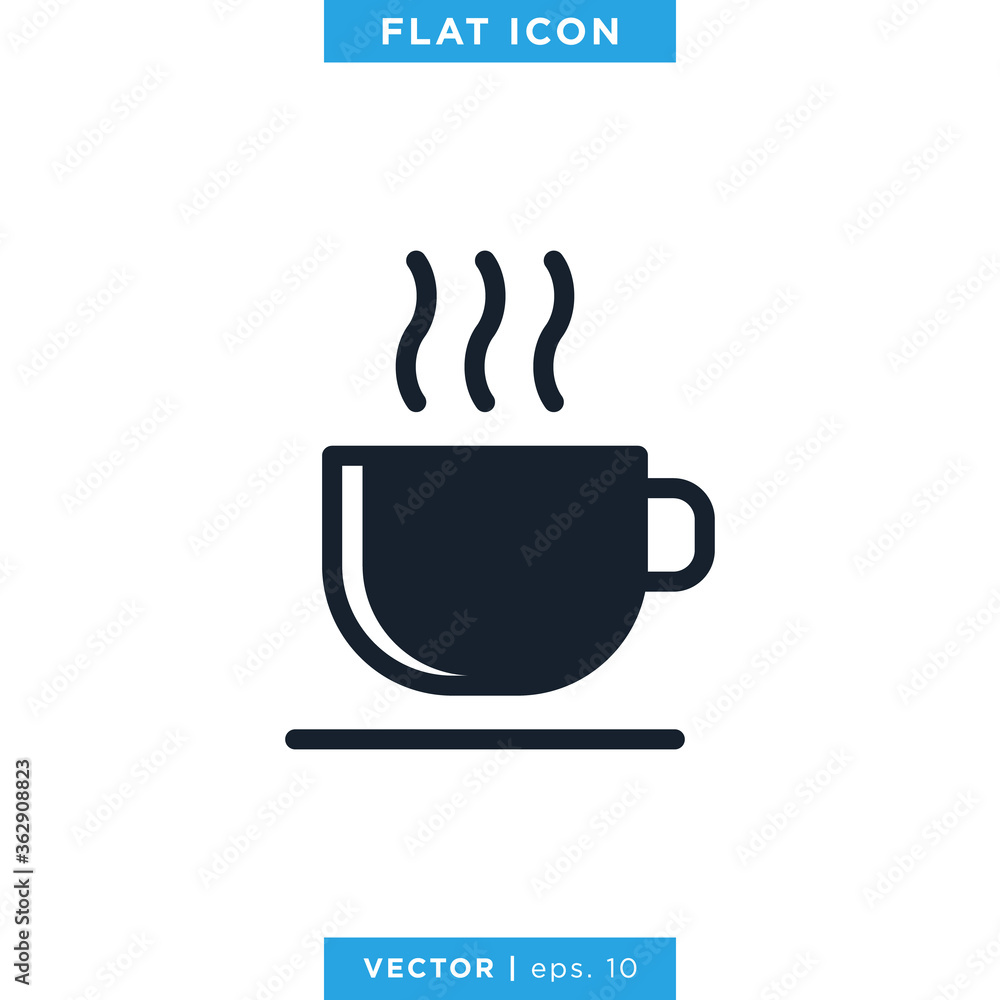 Hot Drink Icon Vector Design Template. Hot Coffee Icon. Hot Drink Icon Vector Design Template. Hot Coffee Icon.