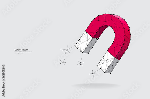 The particles, geometric art, line, and the dot of Magnet.