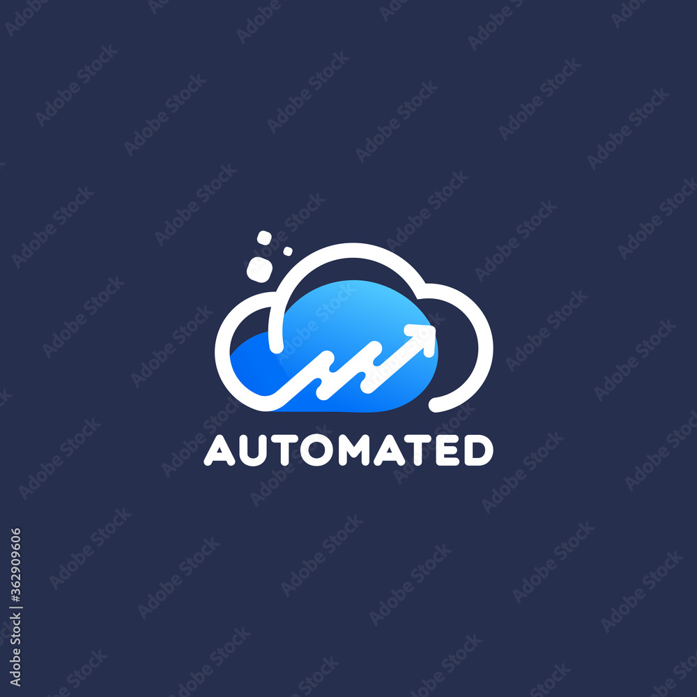 Cloud technology automatical accounting logo design Cloud technology automatical accounting logo design