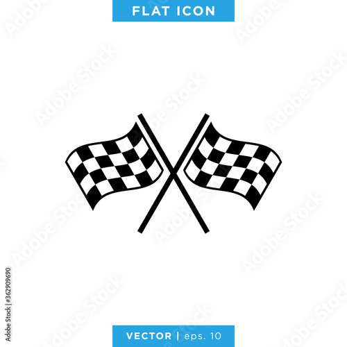 Cuadro en lienzo Racing Flag Icon Vector Design Template